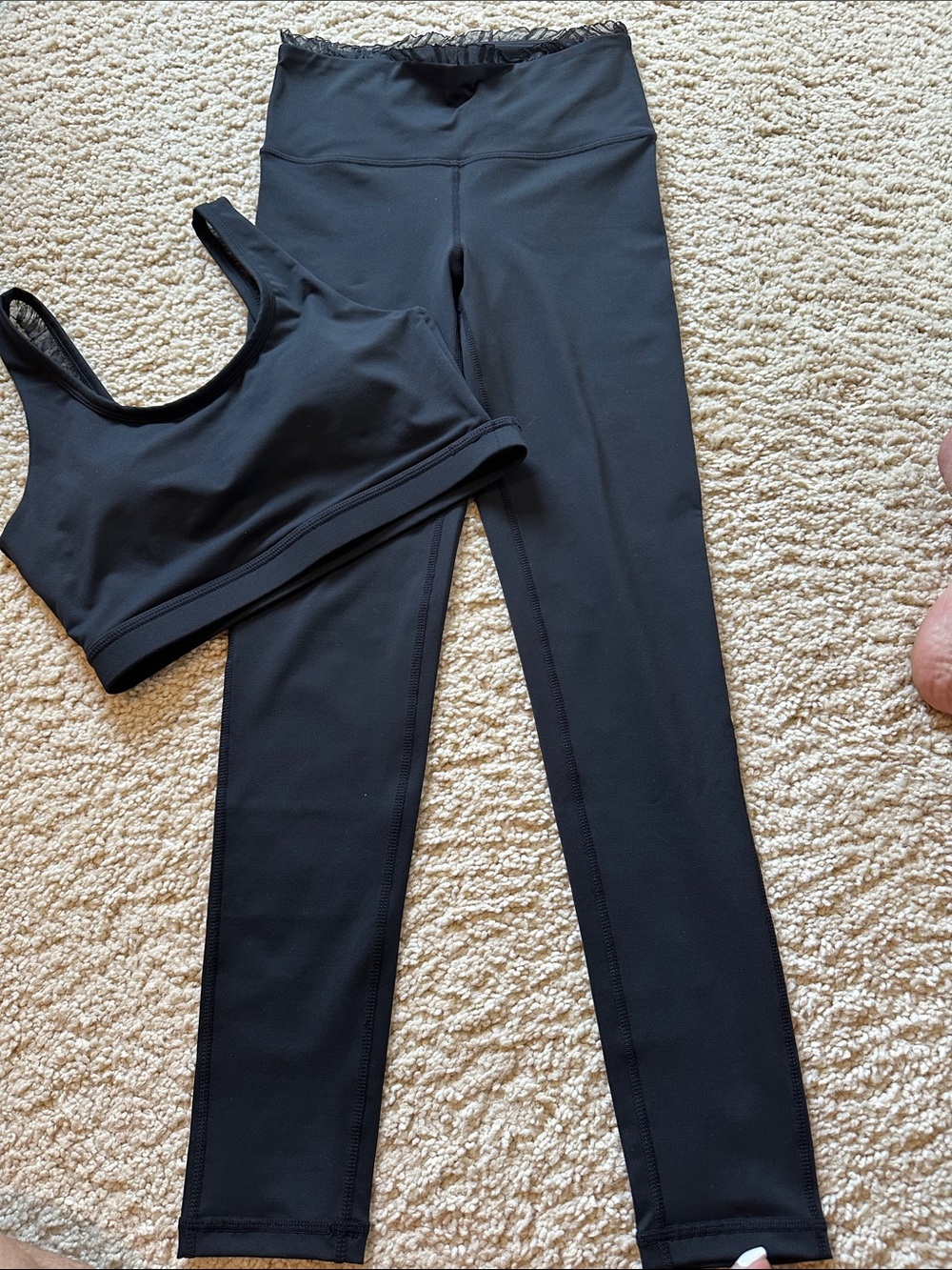 Mono B Black High-Waist Leggings and matching Sports bra